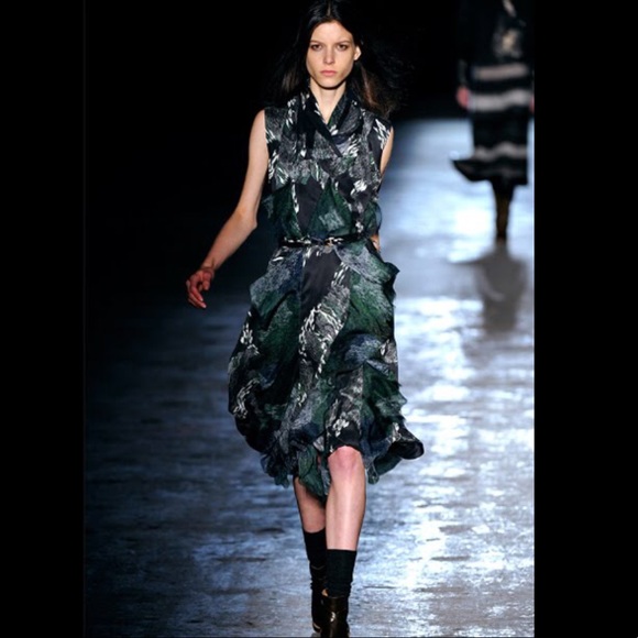 Edun Marble Print Silk Dress size Large - Picture 4 of 5